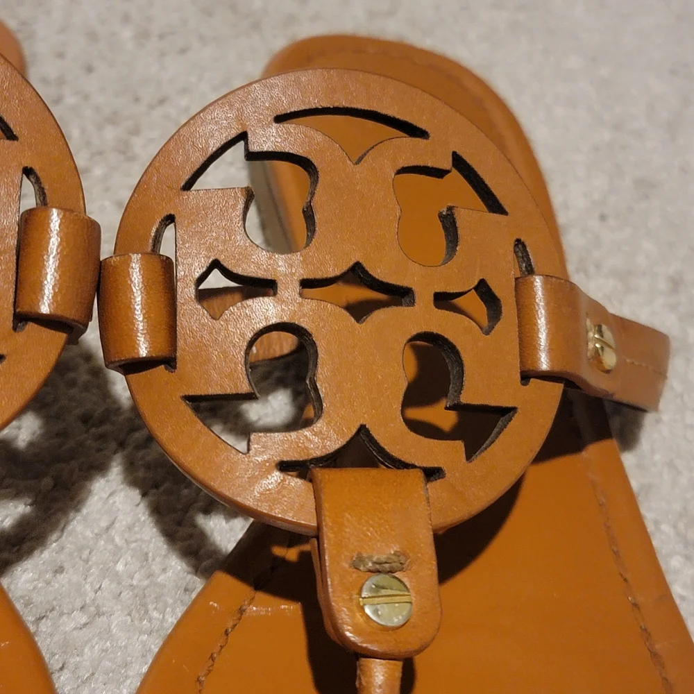 Tory Burch Miller Sandals Vintage Vachetta Size 10.5